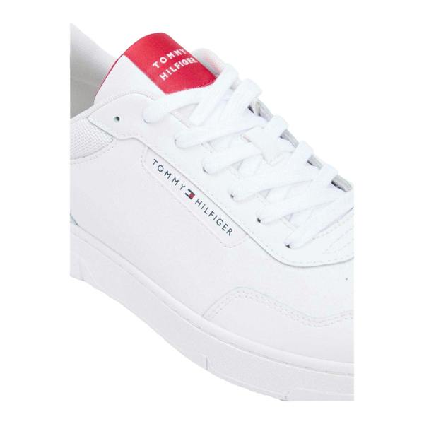 Tommy Hilfiger Mens Basket Core Lt Leather Trainers - White - 