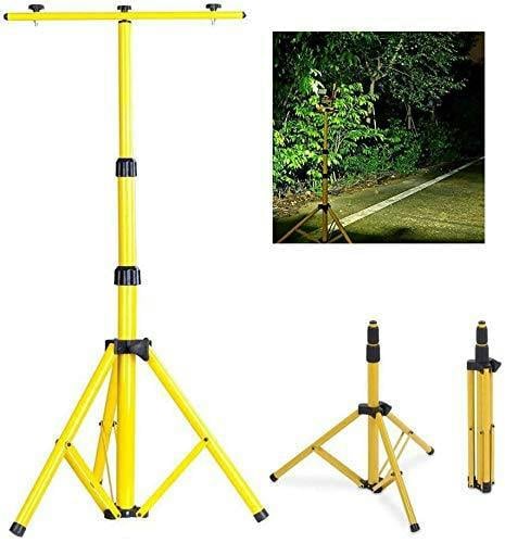 HYGRAD BUILT TO SURVIVE HYGRAD® Floodlight Tripod Stand, Twin Head -Could Mount 1 to 2 Lights, Portable Telescopic Outdoor Lamp Stand 160cm