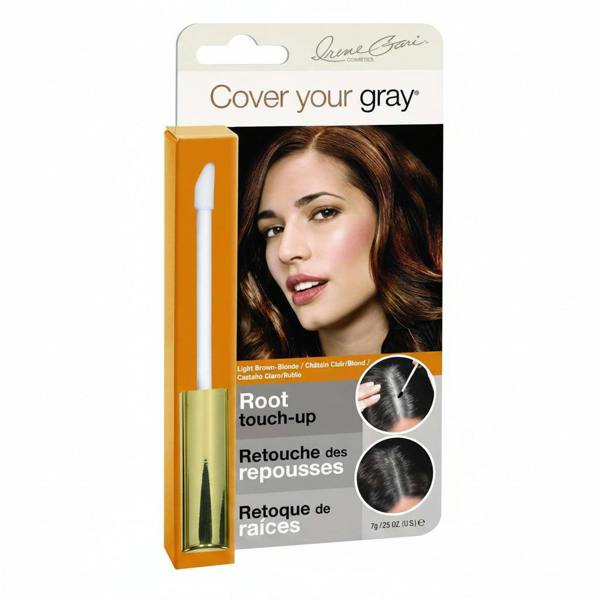 Cover Your Gray root touch-up kit packaging with a woman's face and product illustration on a white background.