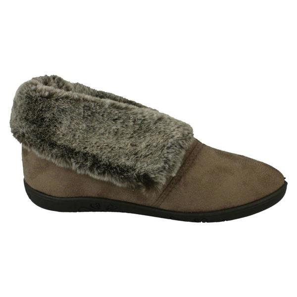Padders Ladies Padders Faux Fur Cuffed Slippers Esme