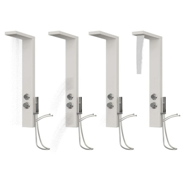Berkfield Shower Panel System Aluminium White