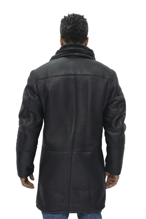 Infinity Leather Mens Warm Shearling Sheepskin Leather Coat-Ilford