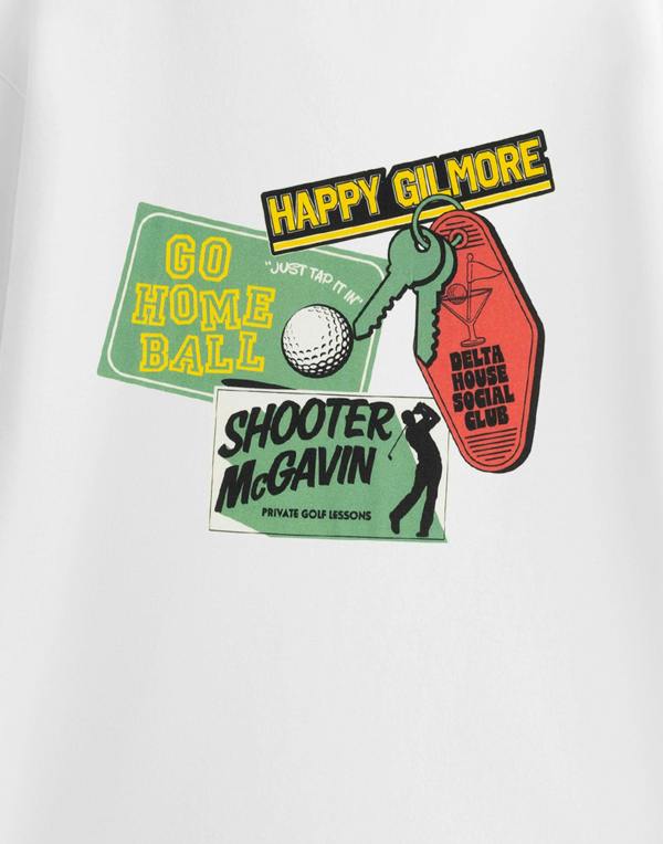 Happy Gilmore Mens White Delta House Social Club Short Sleeved T-Shirt