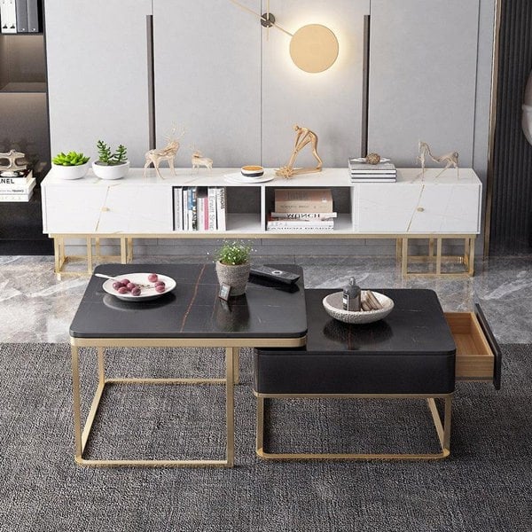 Lorelei Nesting Coffee Table Set, Sintered Stone-Weilai Concept-Weilai Concept