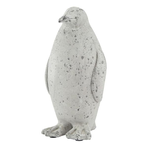 Hill Interiors Penguin Stone Effect Statue - Medium Grey - 