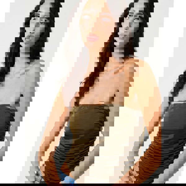 Pink Vanilla Ruched Slinky Bandeau Top