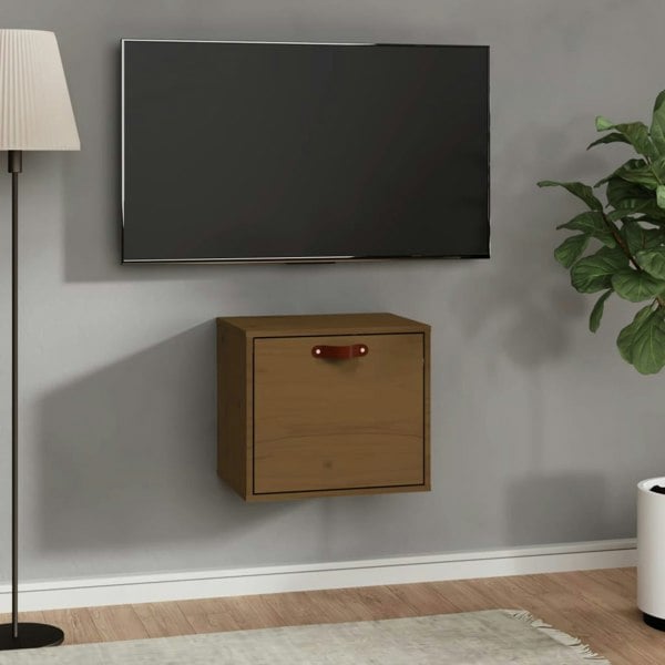Berkfield Wall Cabinet Honey Brown 40x30x35 cm Solid Wood Pine