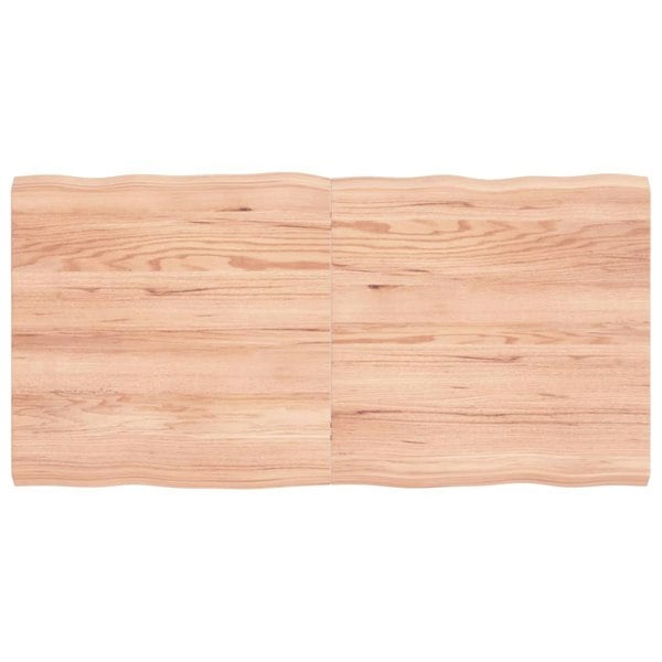 Berkfield Table Top Light Brown 120x60x4 cm Treated Solid Wood Oak Live Edge
