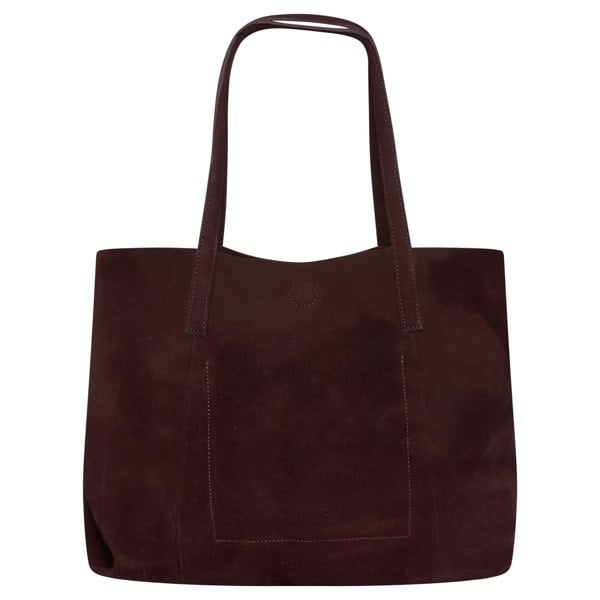 Barneys Originals Ruby Chocolate Real Cow Suede Everyday Tote Bag