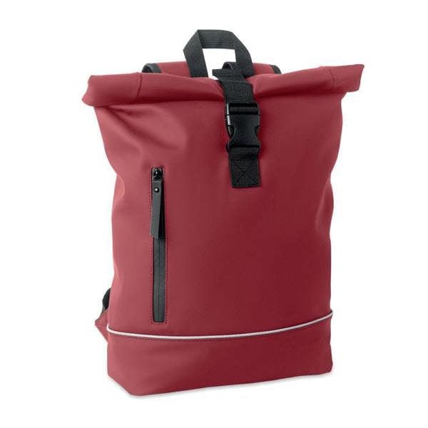 MidOcean Laptosa Roll Top PU Laptop Backpack - Burgundy - 