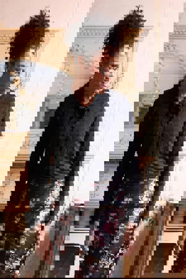 Elise Tie Neck Pointelle Jumper Pine Green | Lily and Me Clothing