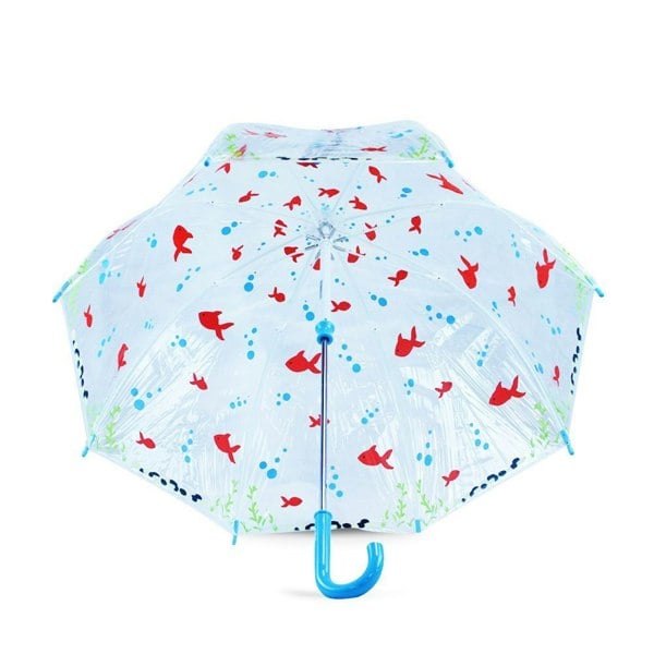 Fulton Gone Fishing Clear Dome Children's Umbrella Under Canopy