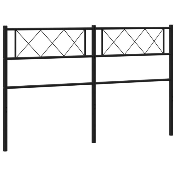 Berkfield Metal Headboard Black 125x90 cm