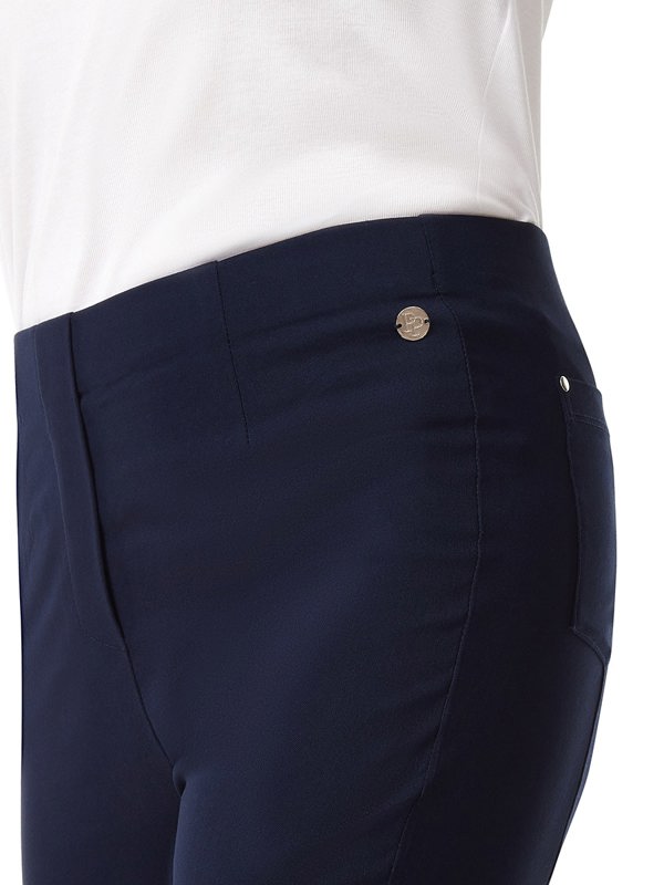 PennyPlain Cropped Bengaline Capri Trousers - French Navy