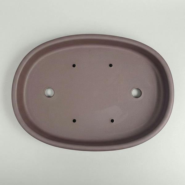 Yorkshire Bonsai Premium Yixing Bonsai Pot | Unglazed Shallow Oval | 30cm x 22cm x 3cm
