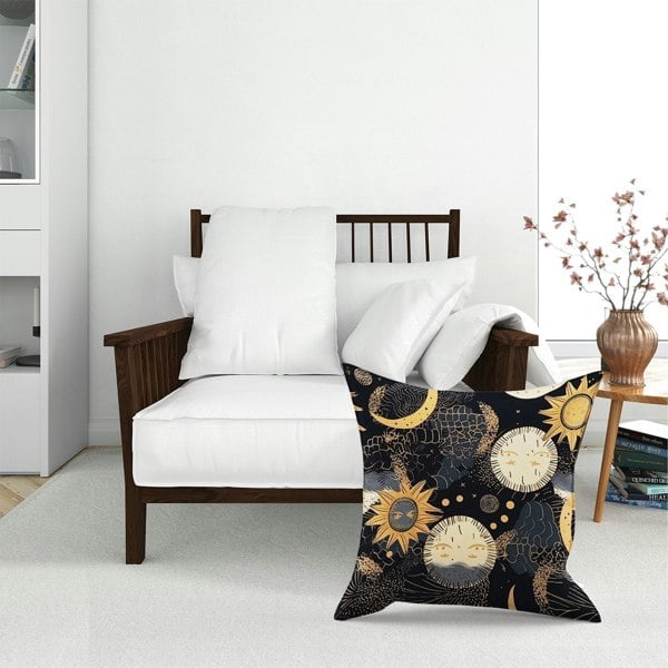 Warren Reed Gold Sun And Moon Floor Cushion