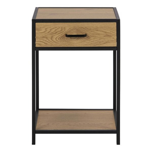Wyld Haus El Paso Black and Wild Oak Bedside Table 1 Drawer