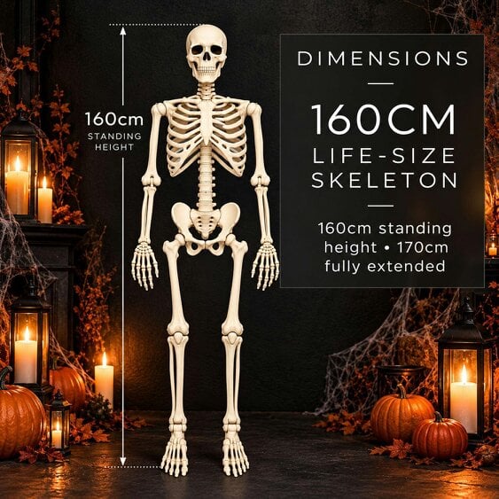 Neo Direct Neo White Prop Life Size Halloween Skeleton 160 cm