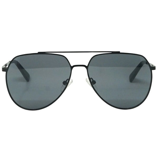 Calvin Klein Solid Smoke Lens Shiny Black Sunglasses