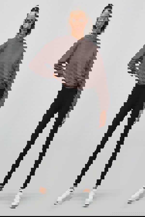 ENORSIA Jersey Hoodie With Elastic Waistband