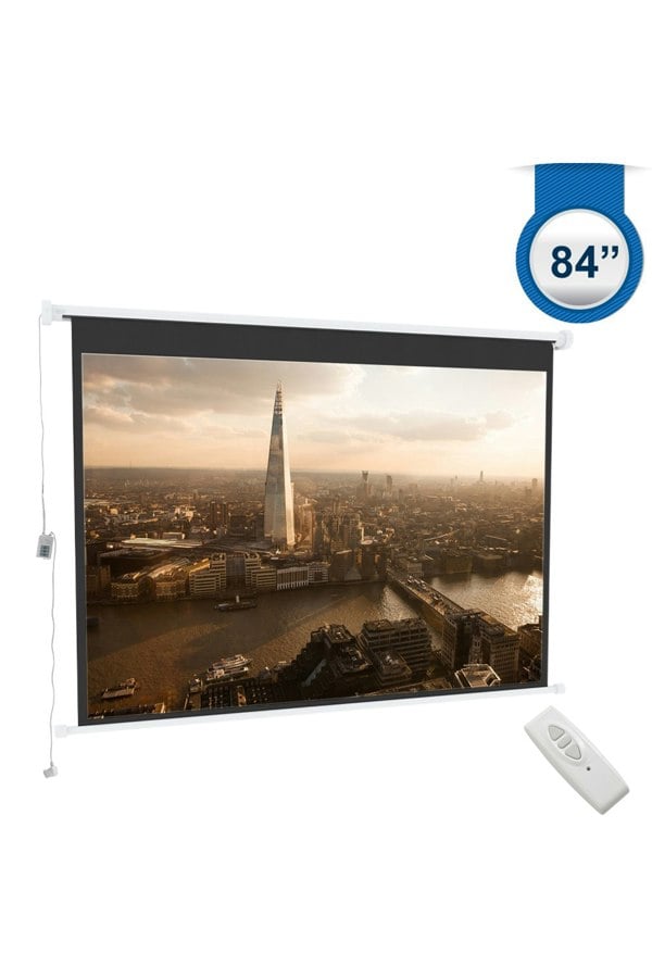 Living and Home 84" Electric Projection Screen With Remote Control