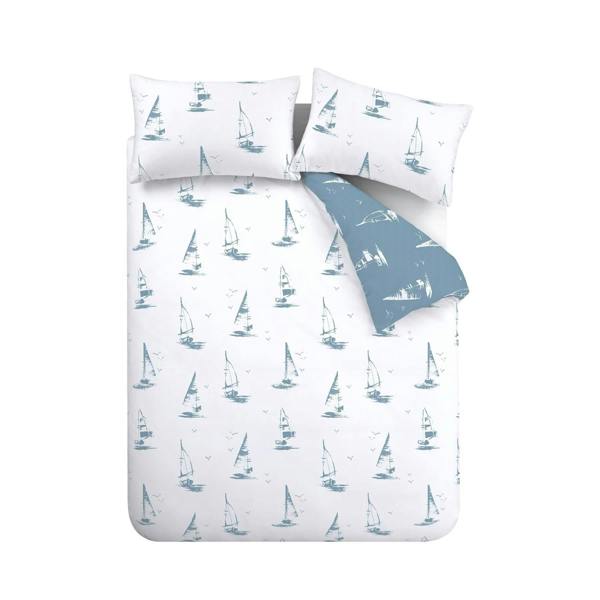 Salcombe Boats Soft Blue Duvet Cover Set