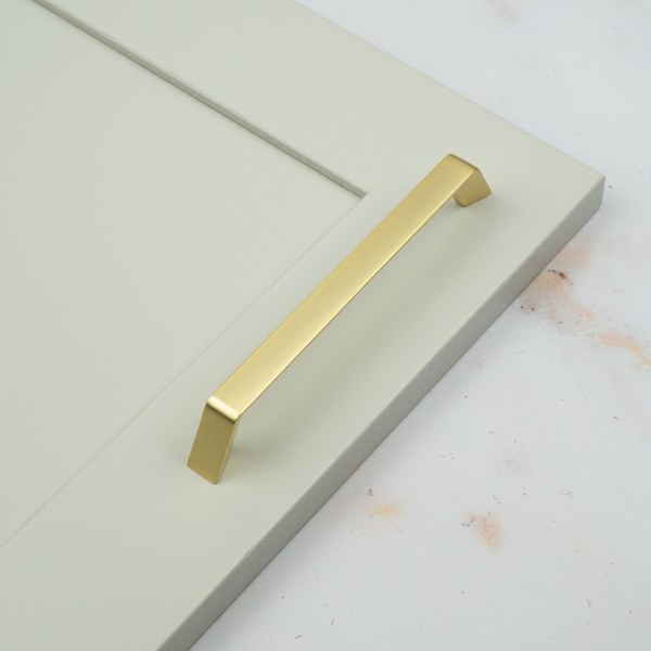 Handle & Home Brushed Brass Contemporary Handles and Coordinating Knobs
