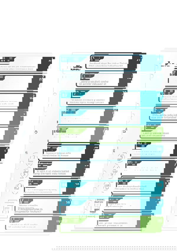 Durable 10 Part Numbered Tab Punched Index Dividers + Cover | A4+ | Colour Coded