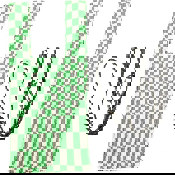 Last Frame Lastframe Womens Ichimatsu Small Market Green/White Checker Tote in Green White