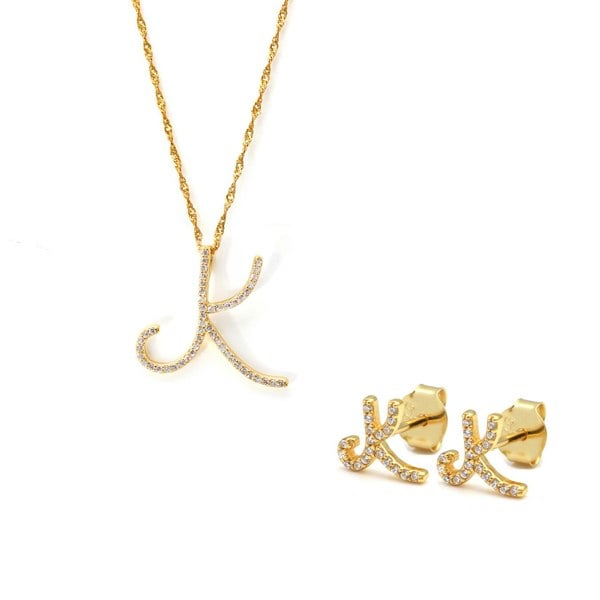 Say It With Luxe Initial Gift Set - Yellow Gold