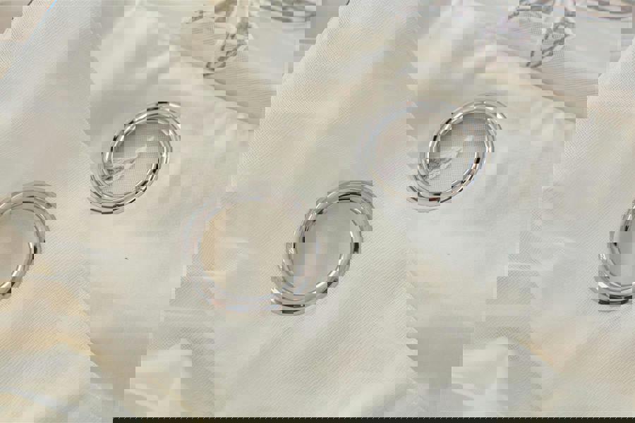 Luxury Living Leaf Embroidered Tulle Voile Curtains Ring Top