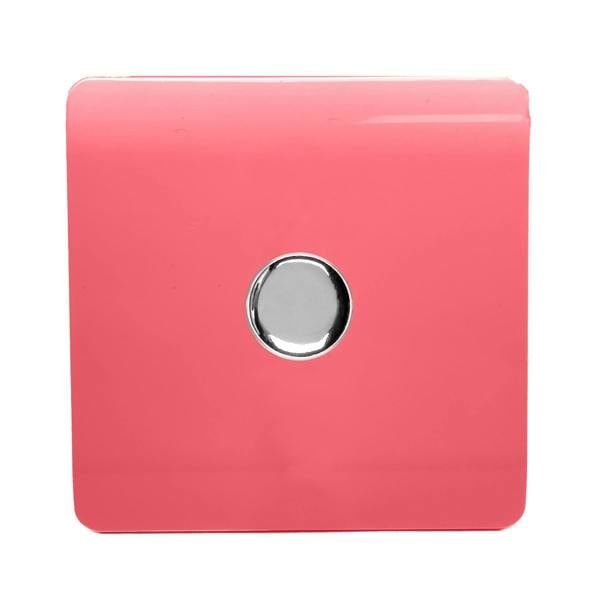 Trendi 1 Gang 2 Way 150w LED Dimmer Screwless 10 Amp Wall Light Switch in Strawberry Red  - ART-LDM150WSB