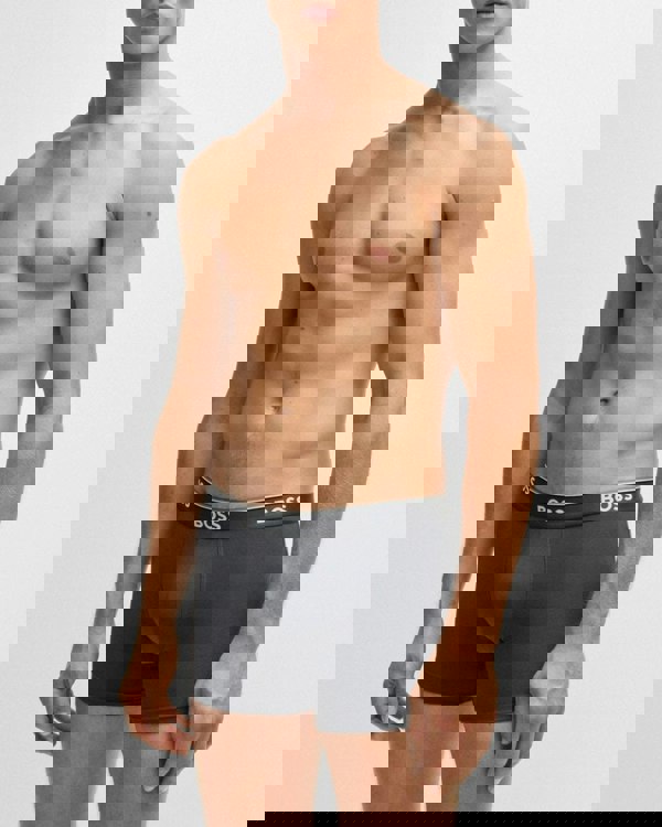 BOSS Orange Power Three Pack Mens Stretch Cotton Boxer Briefs With Logos NOS - Open Blue 487