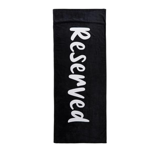 Reserved Black/White Beach Towel Lounger 76x200cm
