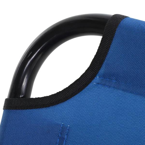 Blue mesh sun lounger carry handle with black reinforced frame