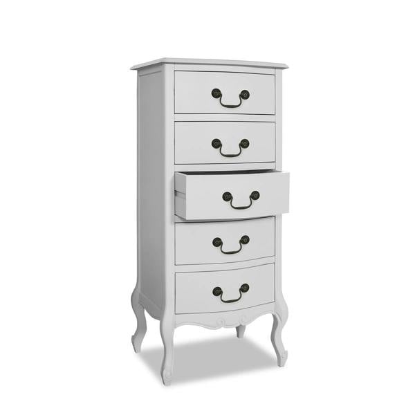 Statement Furniture Juliette Tallboy 5 Drawer French Style Bedroom Chest