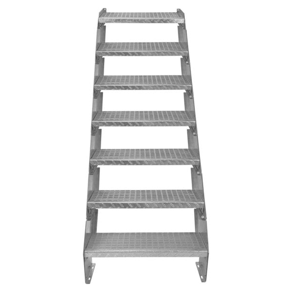 Monstershop Adjustable 7 Section Galvanised Staircase - 600mm Wide