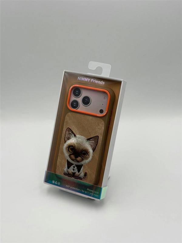 Nimmy Friends Nimmy Big Eye Cute Pet Siamese Cat Case with MagSafe for iPhone 17 Pro Max 6.9" Brown Orange - N-XDY-IP17-PRO-MAX-026