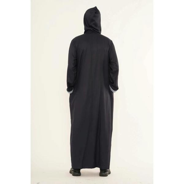 Men's Hooded Gandoura Embroidery Moroccan Thobe - Navy - Thobez - 13