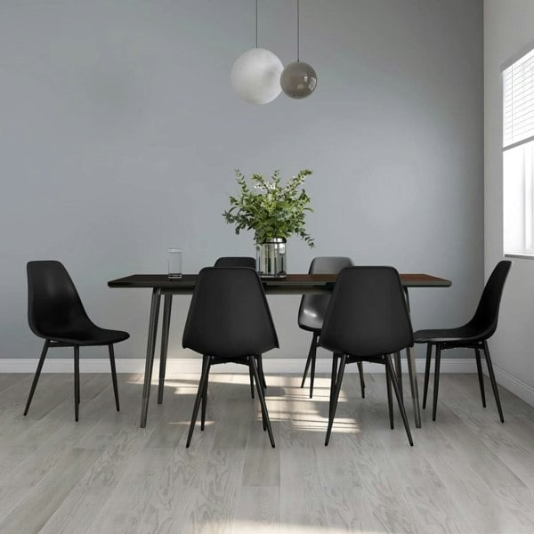 Berkfield Dining Chairs 6 pcs Black PP
