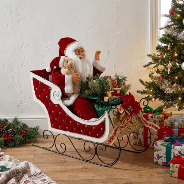 Garden Greatness Animated Musical Santa Sleigh with LED Lights