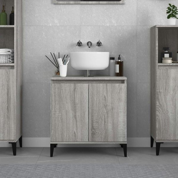Berkfield Sink Cabinet Grey Sonoma 58x33x60 cm Engineered Wood