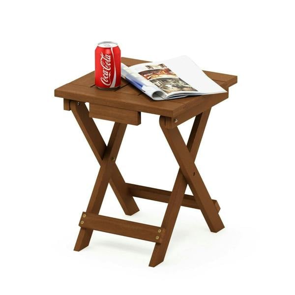 WALPLUS Tioman Hardwood Adirondack Folding Table in Teak Oil, Natural | Stylish Table for Home Use with Practical and Modern Design