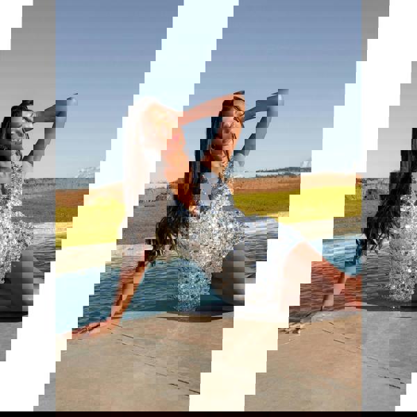 Pink Vanilla Halter Neck Sequin Dress