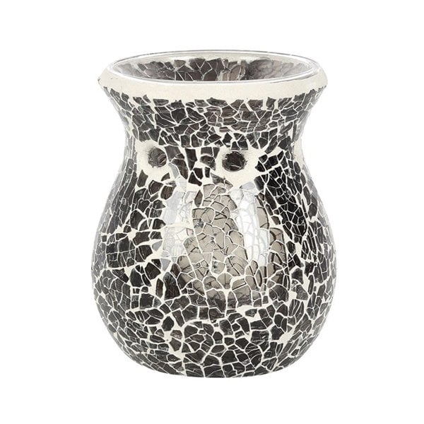 Serano Small Gunmetal Grey Crackle Oil Burner and Wax Warmer