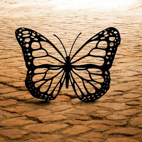 EDH Door Hardware Black Metal Butterfly Silhouette Wall Art – 24 x 38 CM | Elegant Metal Butterfly Wall Décor for Indoor & Outdoor