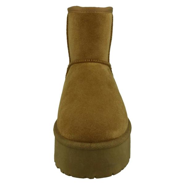 Spot On Ladies Spot On Mid Platform Microsuede Ankle Boots F4464
