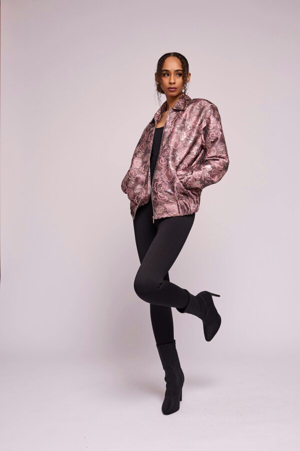 Lioness by TF Dusky Silvery Flora Bomber Jacket