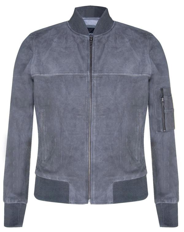 Infinity Leather Mens Suede Leather MA-1 Varsity Bomber Jacket