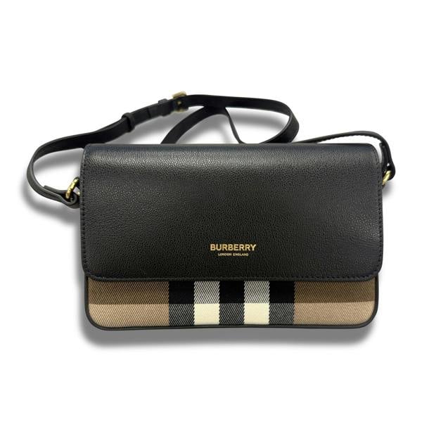 Burberry 'New Hampshire' Leather Shoulder Bag Black - chancefashionco